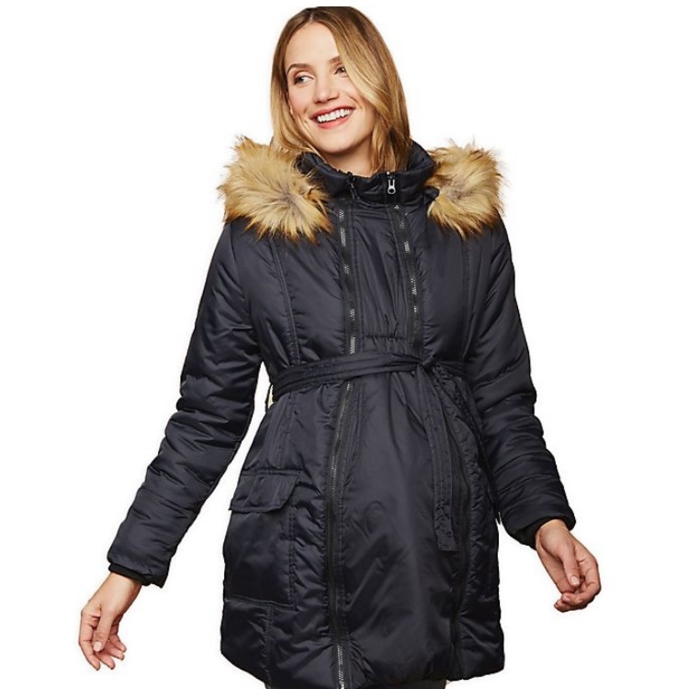 3 IN 1 BELTED MATERNITY PUFFER COAT